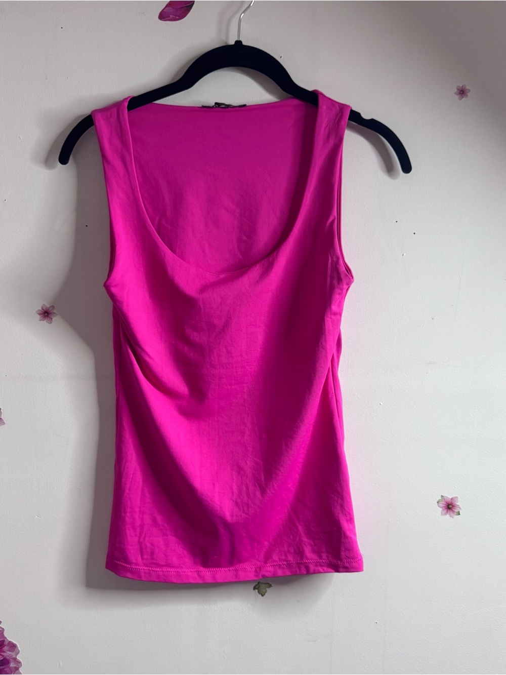 Zara Scoop Neck Tank Top - Hot Pink